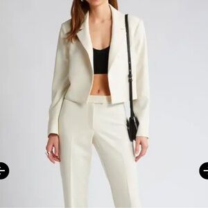 Nordstrom Open Edit Crop Blazer in Ivory Dove